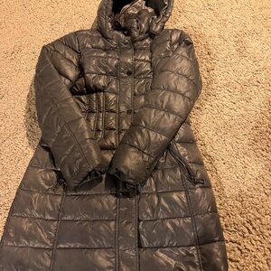 Guess Metallic Gray Puffer Jacket